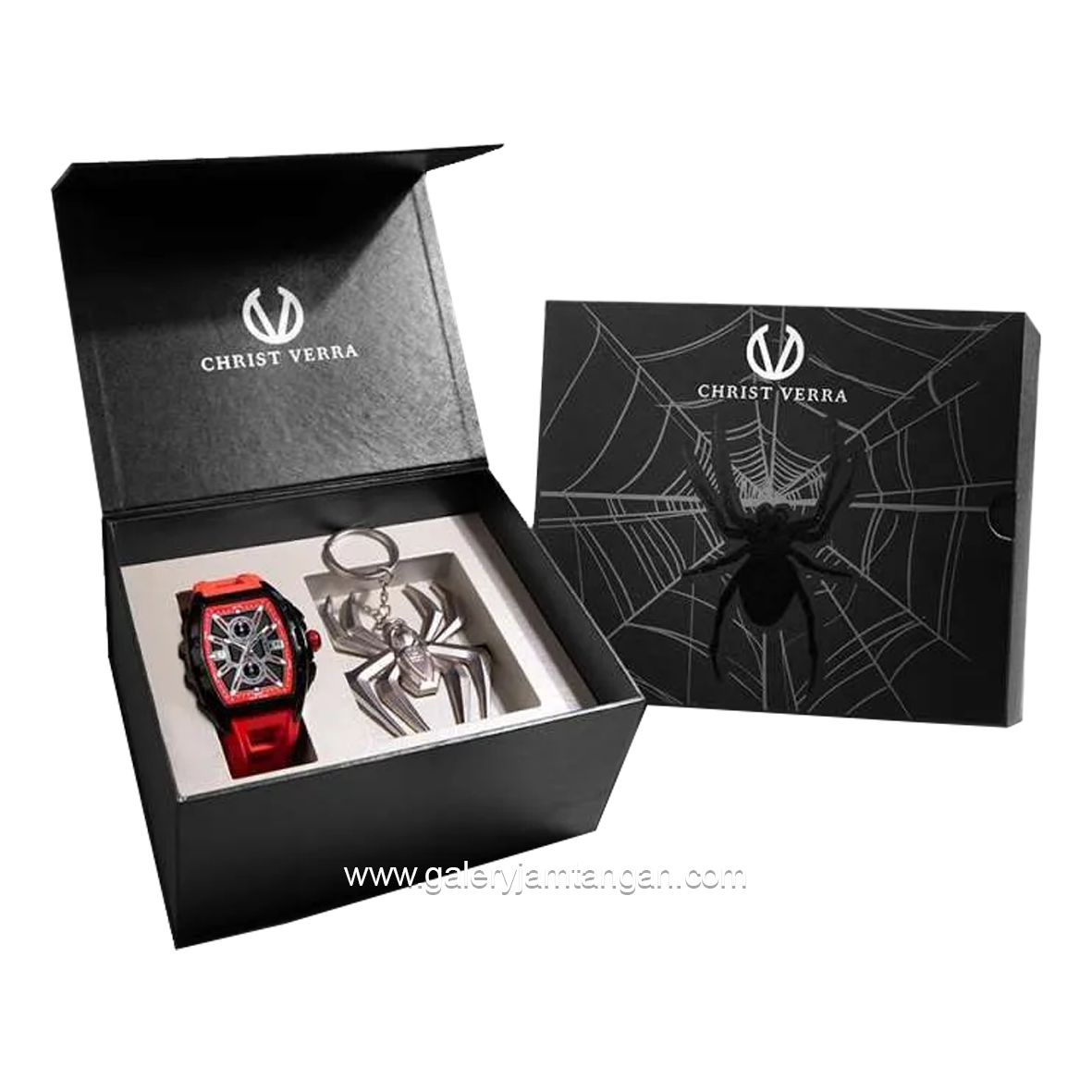 CHRIST VERRA SPIDERSYNC LIMITED EDITION CV 63034G-36 BLK Full Black Rubber Strap
