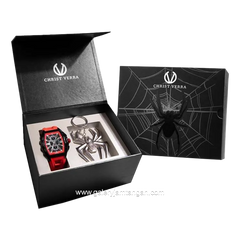 CHRIST VERRA SPIDERSYNC LIMITED EDITION CV 63034G-36 BLK Full Black Rubber Strap
