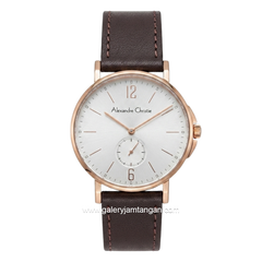 Alexandre Christie AC 8458 LSLRGSL Brown Rosegold Leather Strap