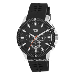 CHRIST VERRA CV 71181G-30 BLK Black Silver Rubber Strap