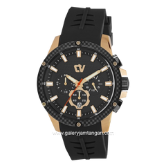 CHRIST VERRA CV 71181G-38 BLK Black Rosegold Rubber Strap