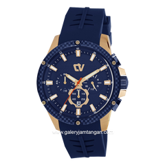 CHRIST VERRA CV 71181G-3J BLU Blue Rosegold Rubber Strap