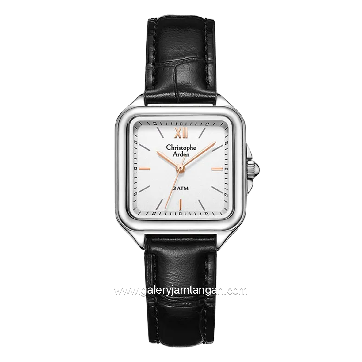 Christophe Arden CA 1003 LH Black Dial White Leather Strap