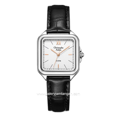 Christophe Arden CA 1003 LH Black Dial White Leather Strap