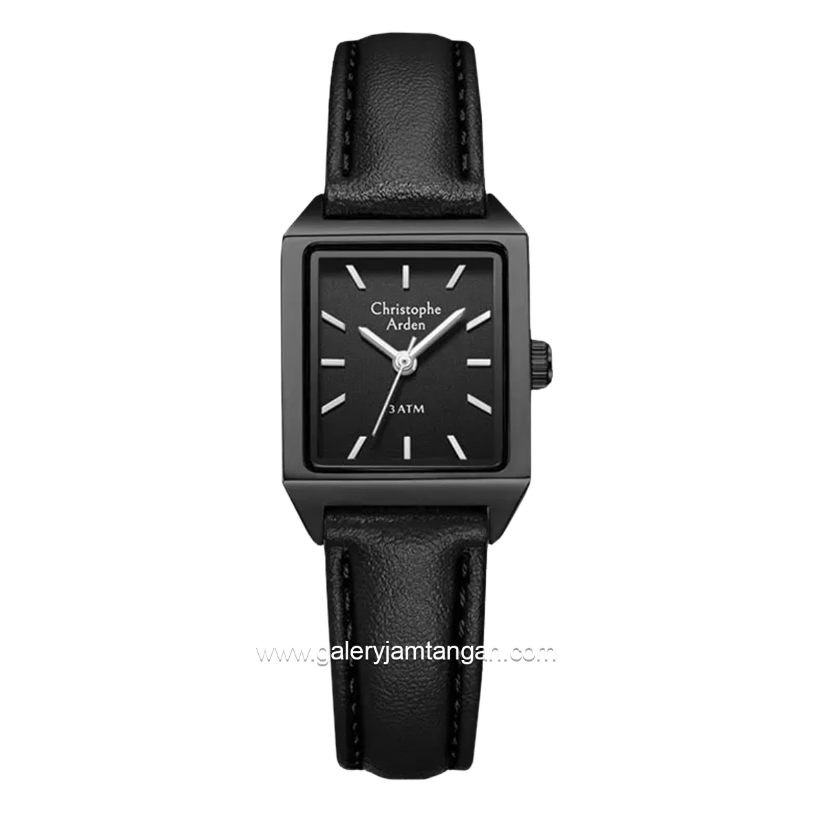Christophe Arden CA 1004 LH Black Hour Marker White Leather Strap
