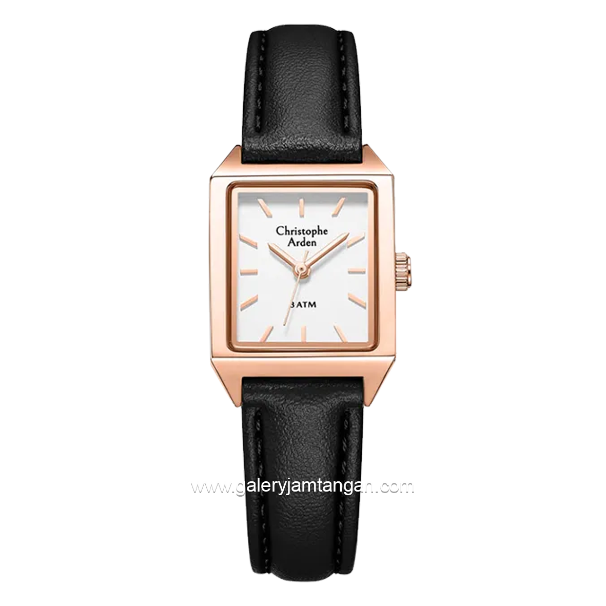 Christophe Arden CA 1004 LH Black Rosegold Leather Strap