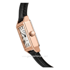 Christophe Arden CA 1004 LH LRGSL2 Black Rosegold Dial White Leather Strap