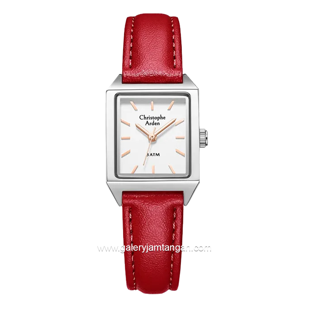 Christophe Arden CA 1004 LH Red Silver Leather Strap