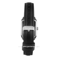 Christophe Arden CA 2003 LD Black Silver Dial White Leather Strap