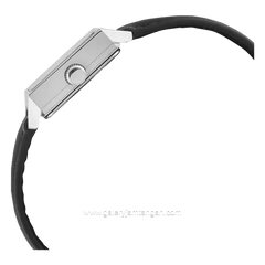 Christophe Arden CA 2003 LD Black Silver Dial White Leather Strap