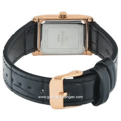 Christophe Arden CA 1006 LH LRGSL Black Rosegold Dial White Leather Strap
