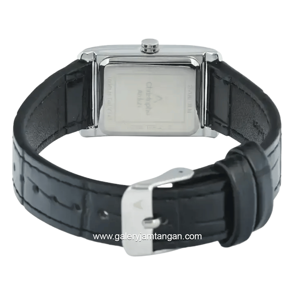 Christophe Arden CA 1006 LH LSSSL Black Silver Dial White Leather Strap