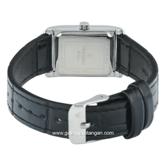 Christophe Arden CA 1006 LH LSSSL Black Silver Dial White Leather Strap