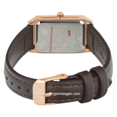 Christophe Arden CA 1007 LH LRGSL  Brown Rosegold Dial White Leather Strap