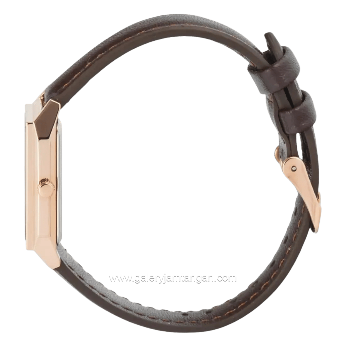 Christophe Arden CA 1007 LH LRGSL  Brown Rosegold Dial White Leather Strap