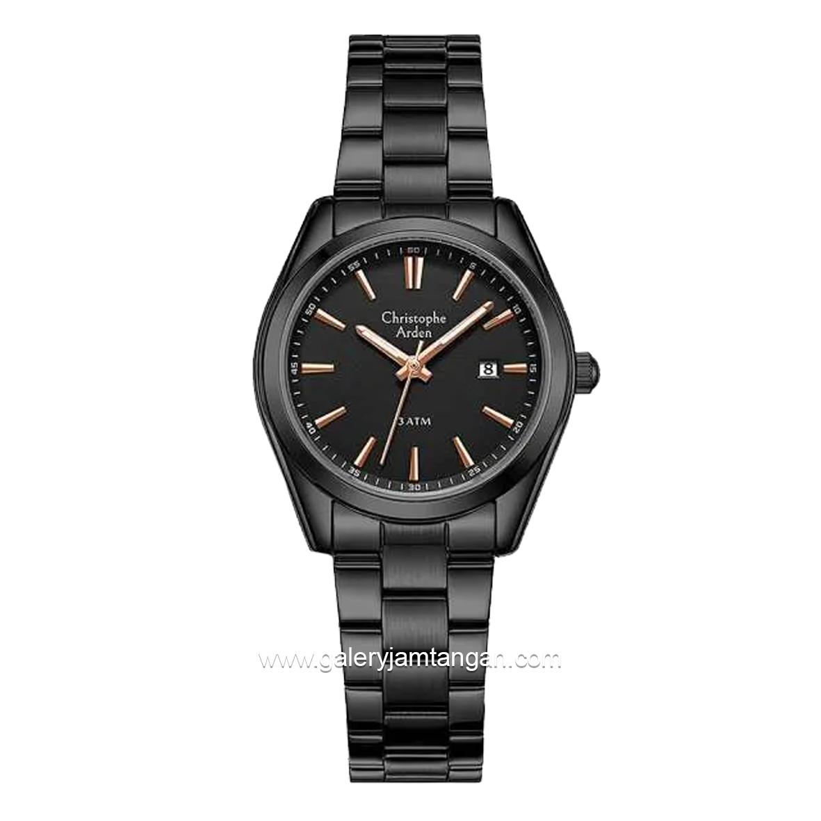 Christophe Arden CA 2001 MD Black Hour Marker Rosegold Stainless Steel