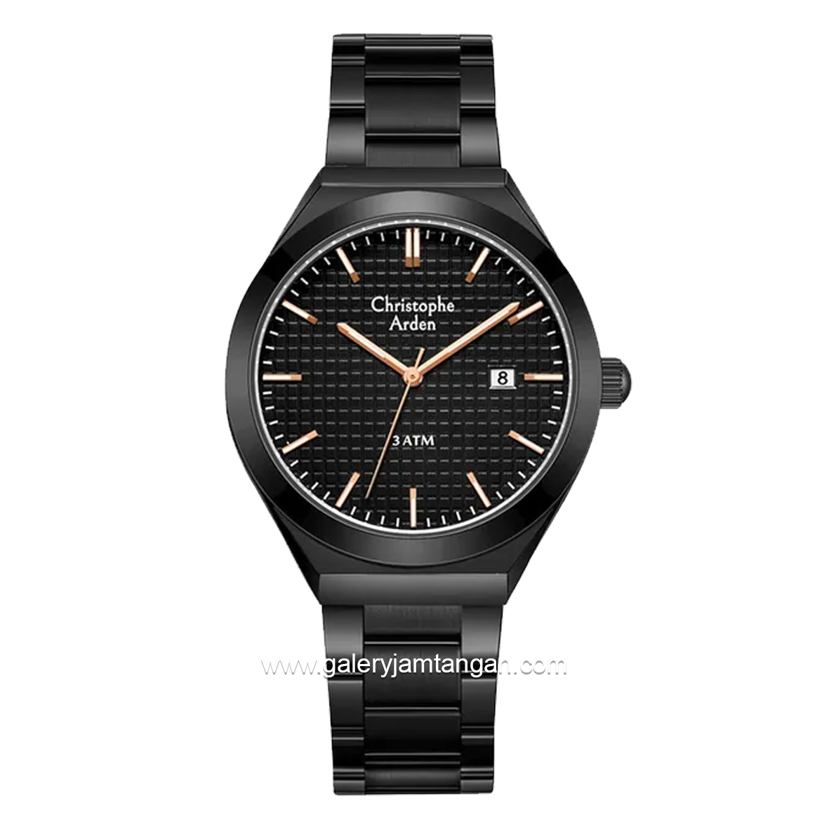 Christophe Arden CA 2002 MD Black Hour Marker Rosegold Stainless Steel