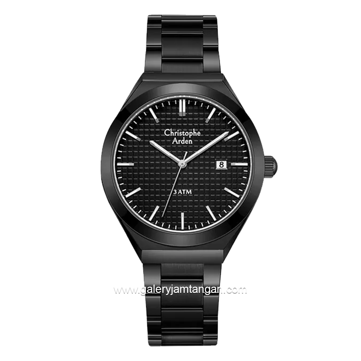 Christophe Arden CA 2002 MD Black Hour Marker White Stainless Steel