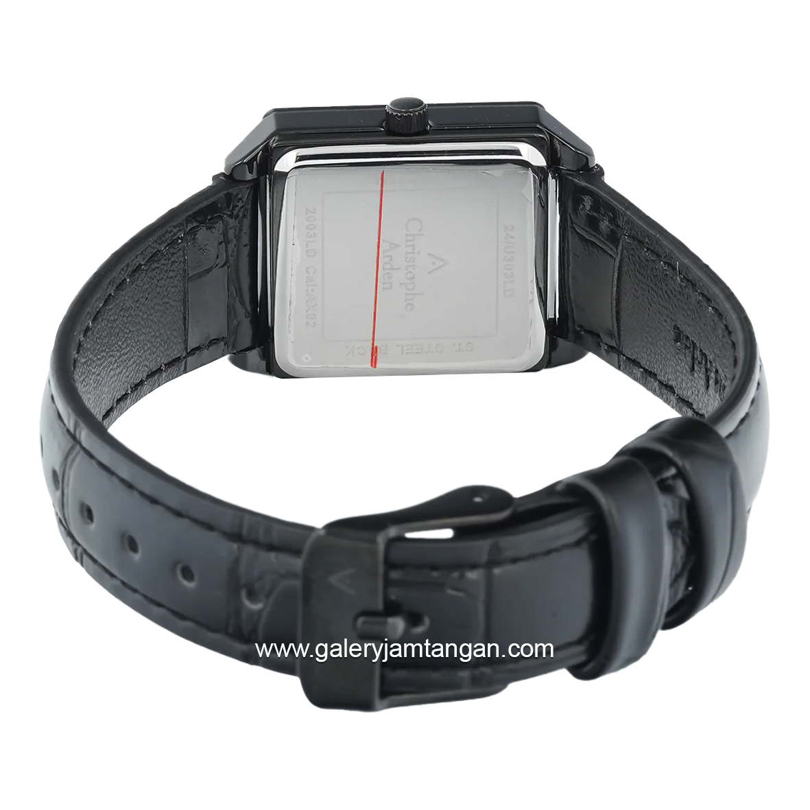 Christophe Arden CA 2003 LD Black Hour Marker Rosegold Leather Strap