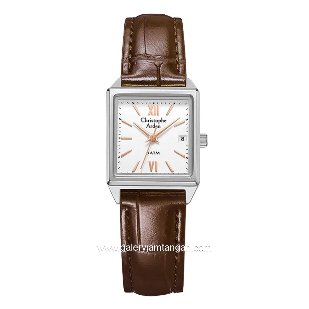 Christophe Arden CA 2003 LD Brown Silver Leather Strap