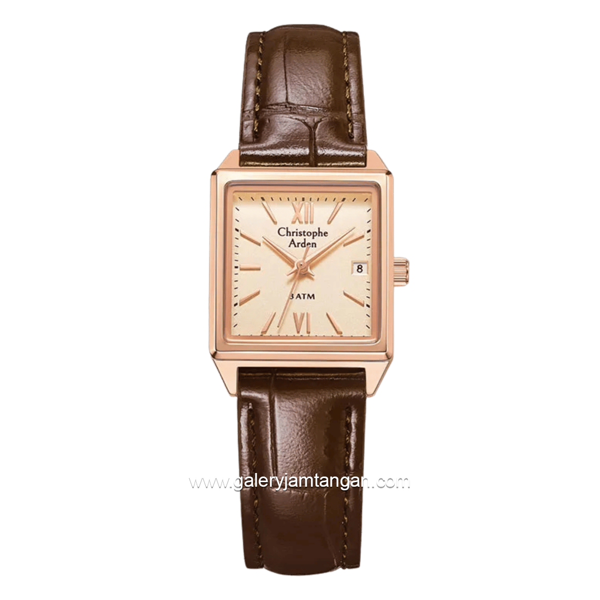Christophe Arden CA 2003 LDLRGLNBO Brown Rosegold Dial Rosegold Leather Strap