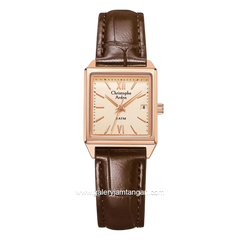 Christophe Arden CA 2003 LDLRGLNBO Brown Rosegold Dial Rosegold Leather Strap