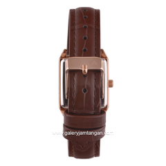 Christophe Arden CA 2003 LD LRGSLBO Brown Rosegold Dial White Leather Strap