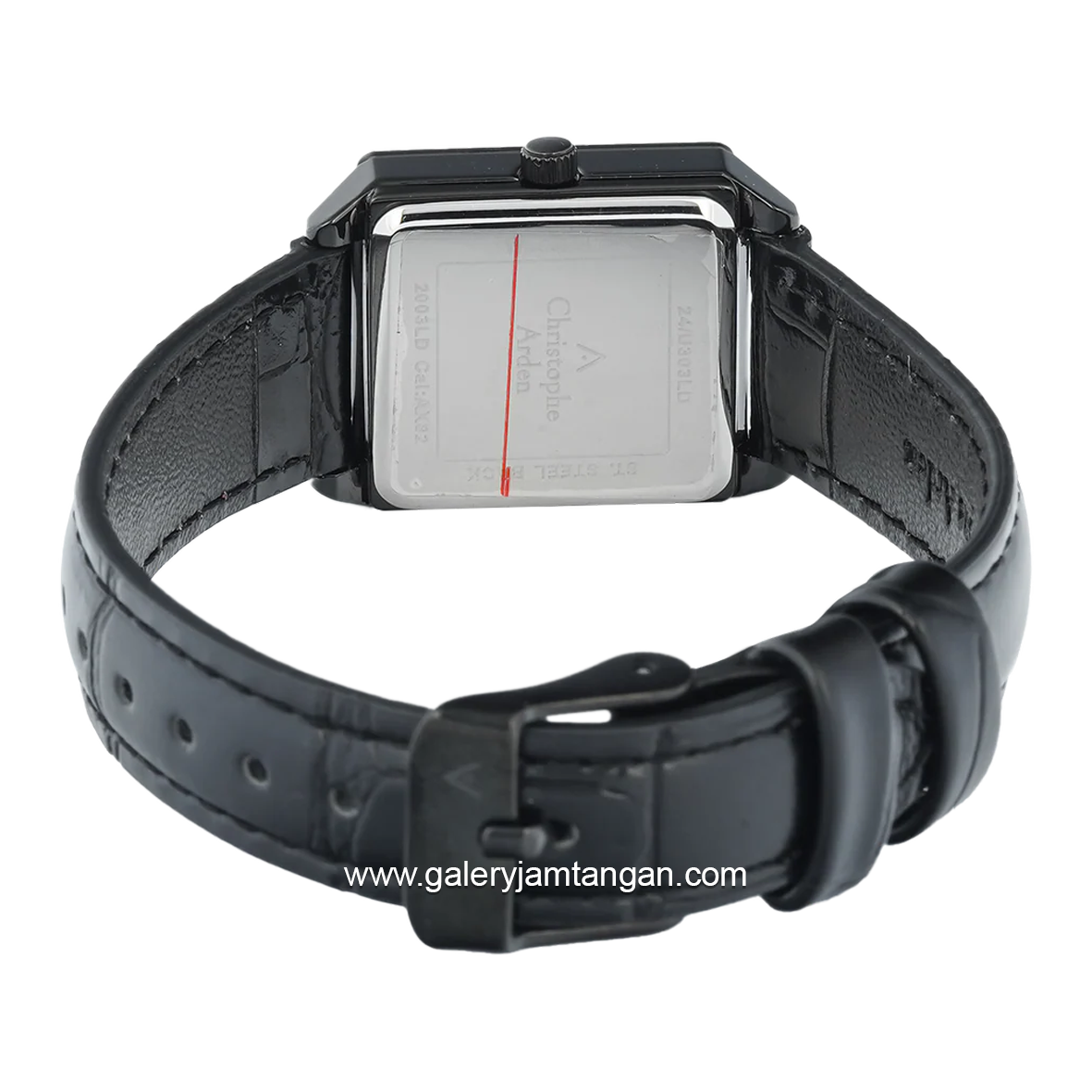 Christophe Arden CA 2003 MD Black Hour Marker Silver Leather Strap
