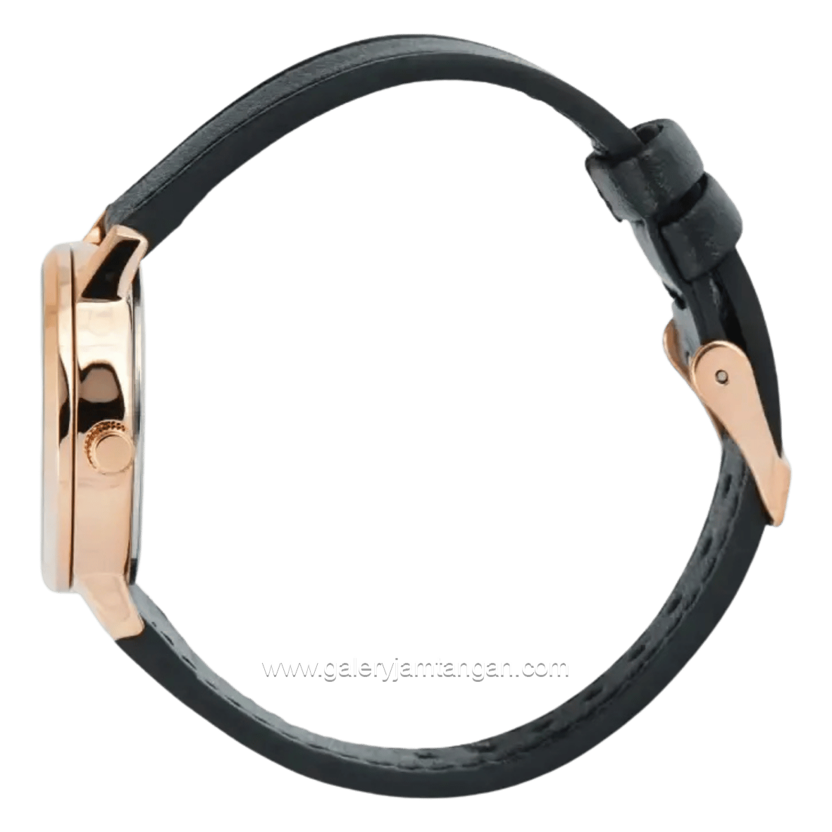 Christophe Arden CA 2004 LD LRGSL Black Rosegold Dial White Leather Strap