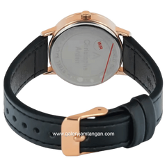 Christophe Arden CA 2004 LD LRGSL Black Rosegold Dial White Leather Strap