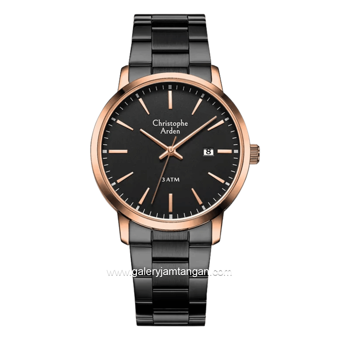 Christophe Arden CA 2004 MD BBRBA Black Rosegold Stainless Steel Strap