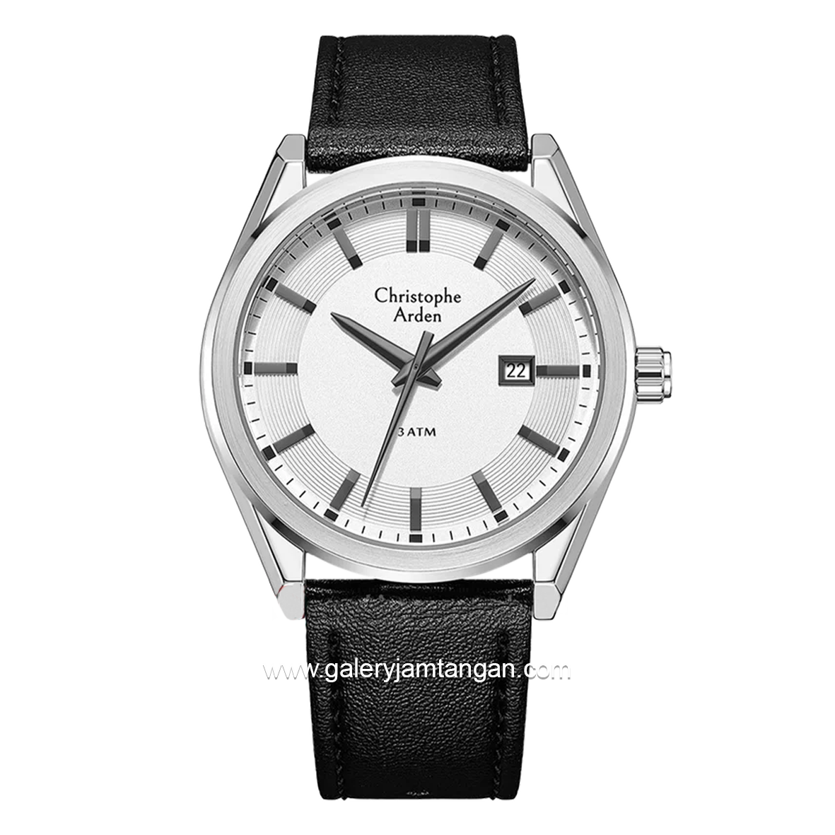 Christophe Arden CA 2005 MD Black Silver Leather Strap