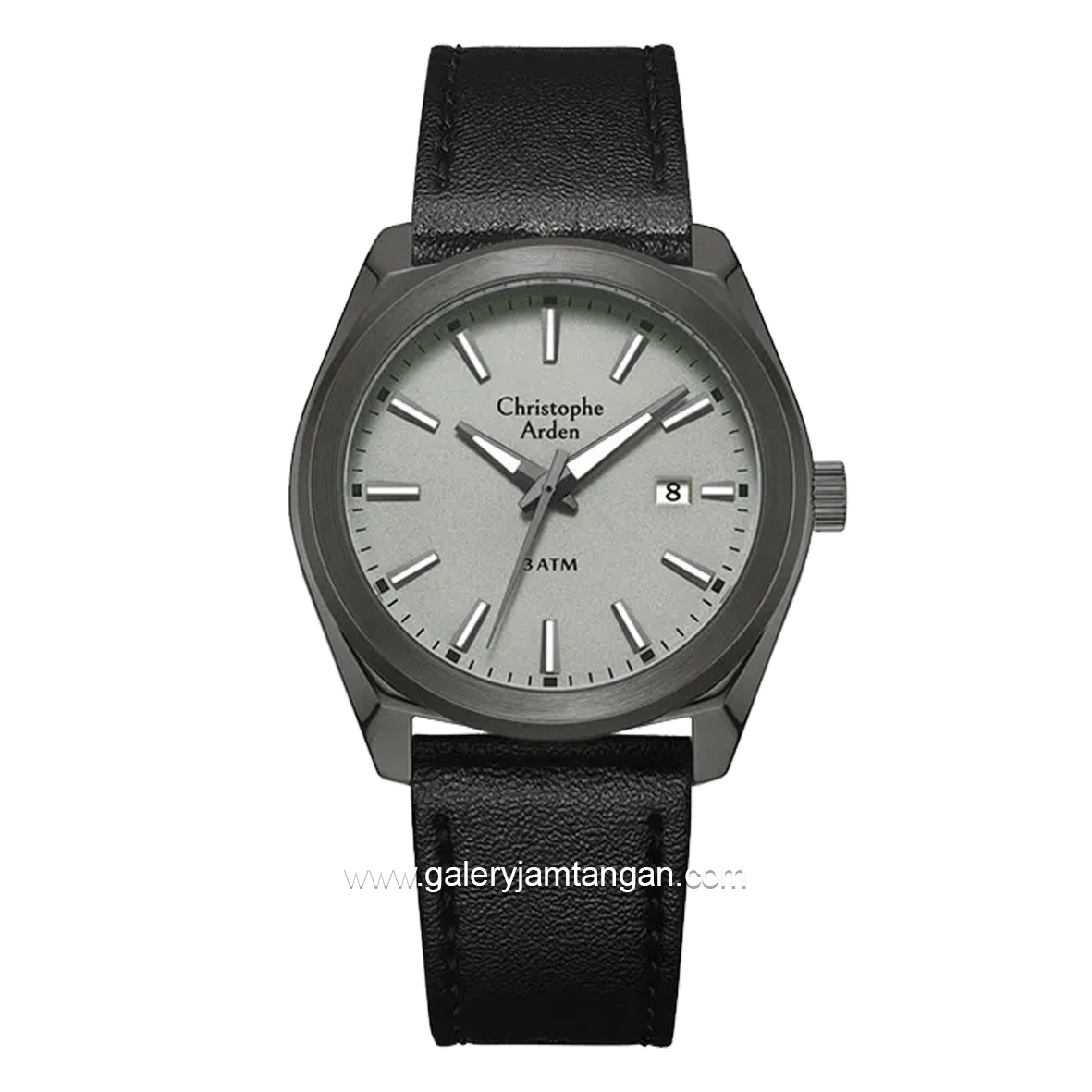 Christophe Arden CA 3001 MD Black Dial Grey Leather Strap