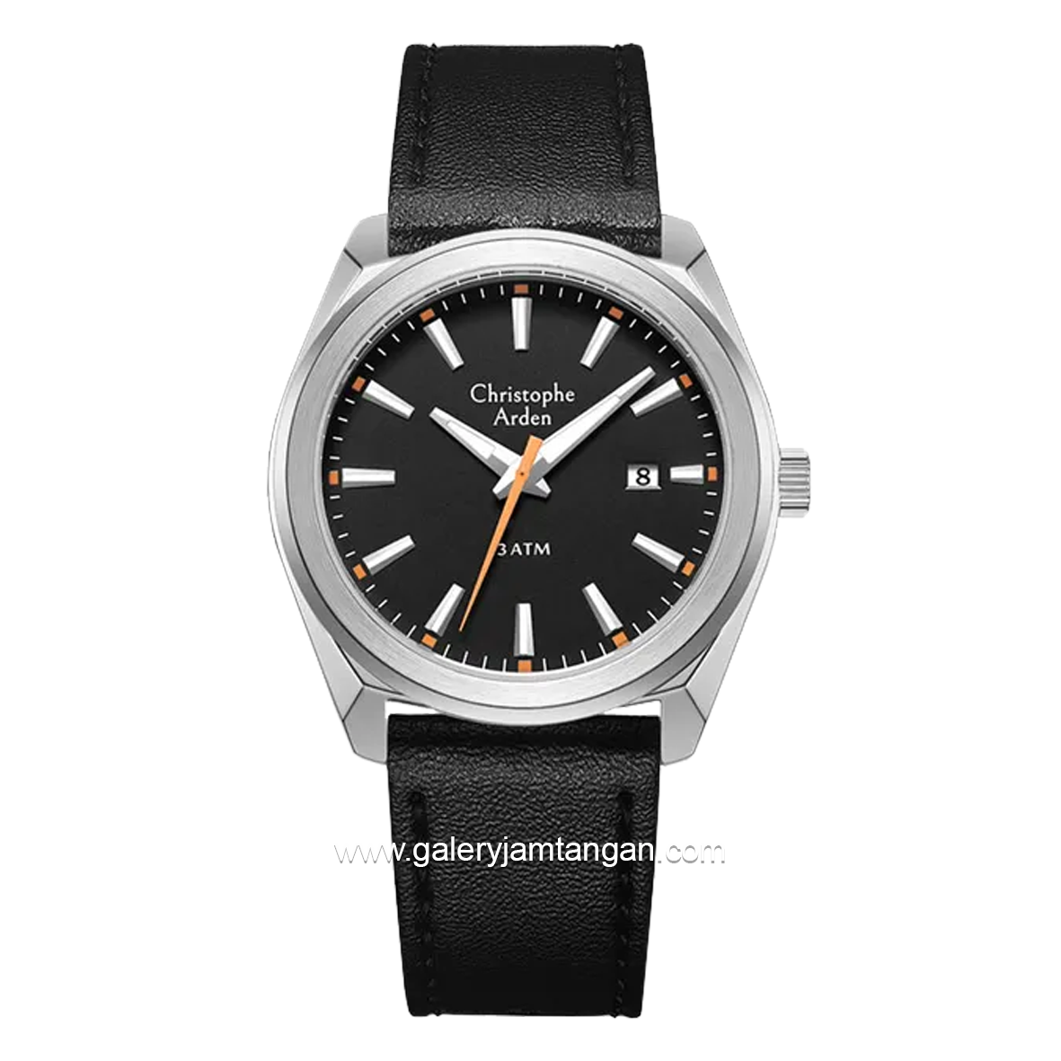 Christophe Arden CA 3001 MD Black Silver Leather Strap