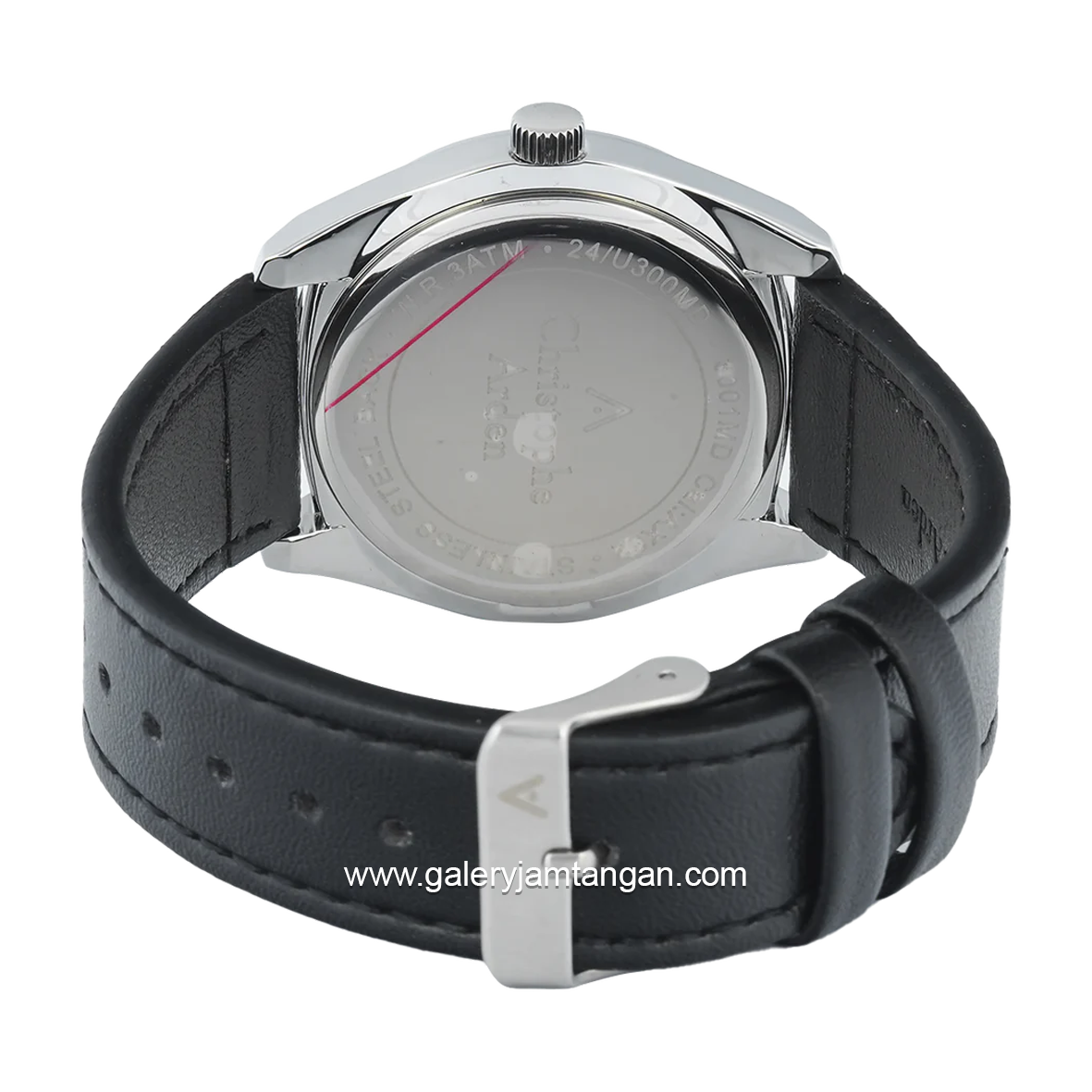 Christophe Arden CA 3001 MD Black Dial White Leather Strap