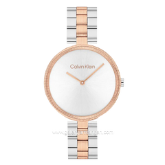 CALVIN KLEIN 25100040 Silver Rosegold Dial White Stainless Steel