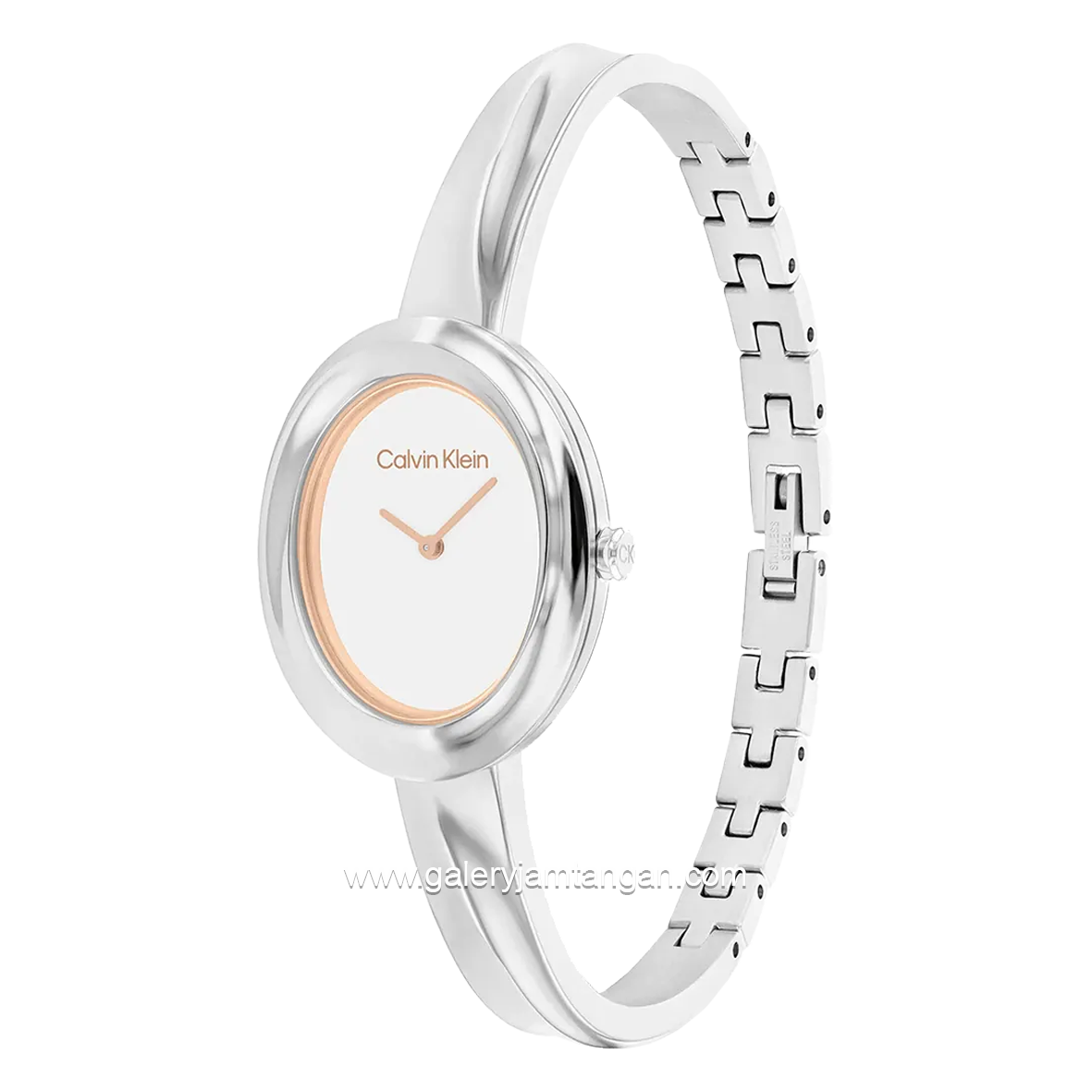 CALVIN KLEIN 25100055 Silver Dial White Stainless Steel