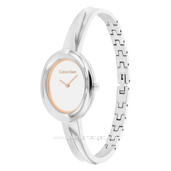 CALVIN KLEIN 25100055 Silver Dial White Stainless Steel