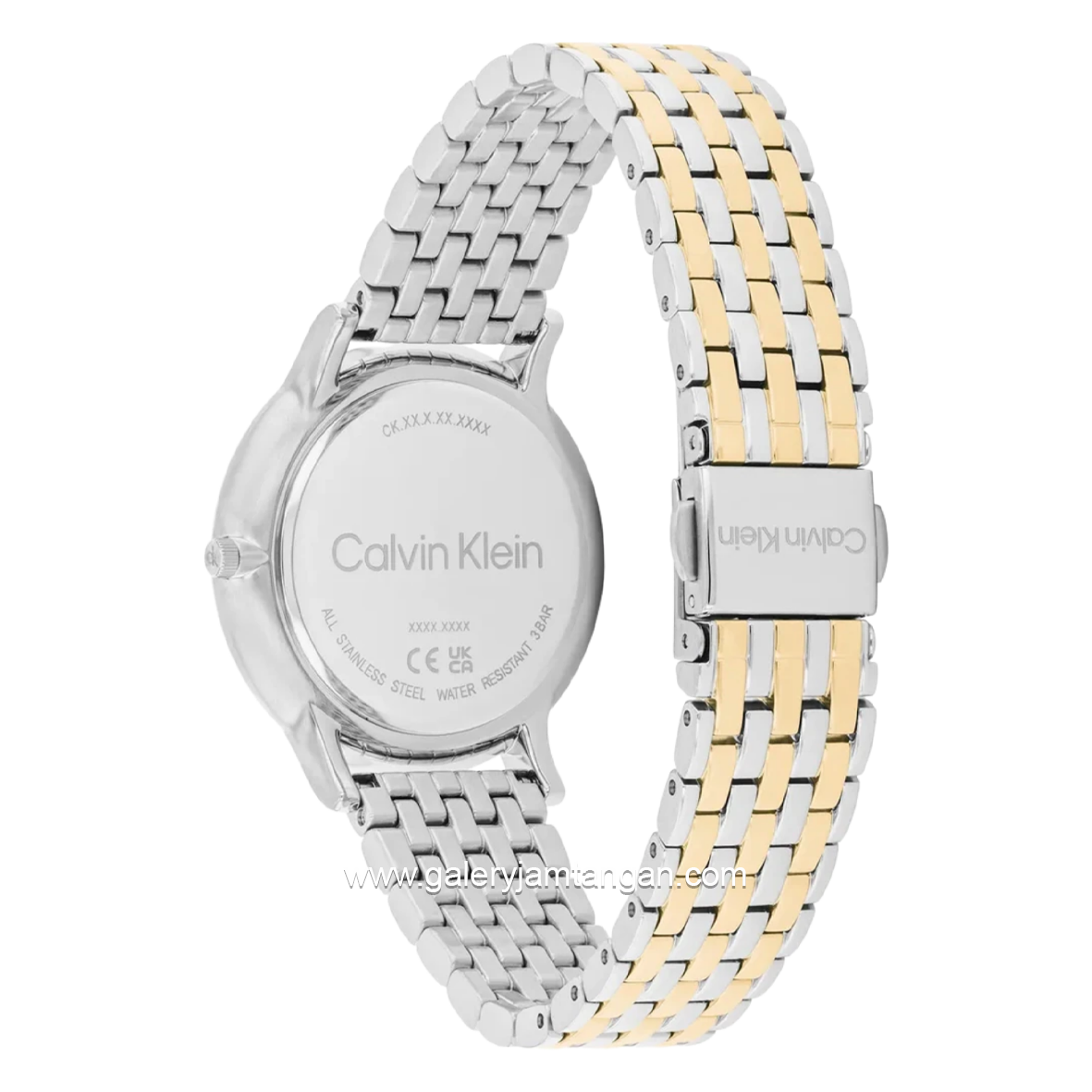 CALVIN KLEIN 25100171 LUXE Silver Gold Stainless Steel Strap