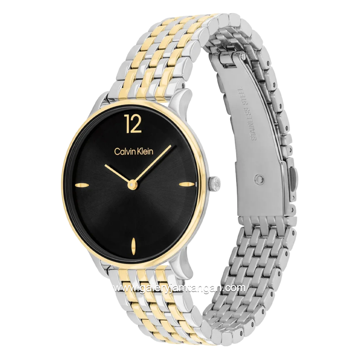 CALVIN KLEIN 25100171 LUXE Silver Gold Stainless Steel Strap