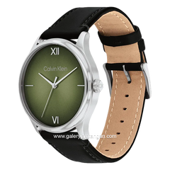 CALVIN KLEIN 25200454 Black Dial Green Leather Strap