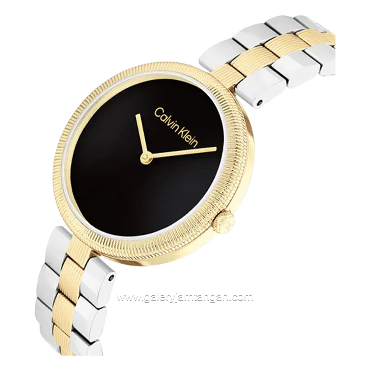 CALVIN KLEIN 25100012 Silver Gold Dial Black Stainless Steel
