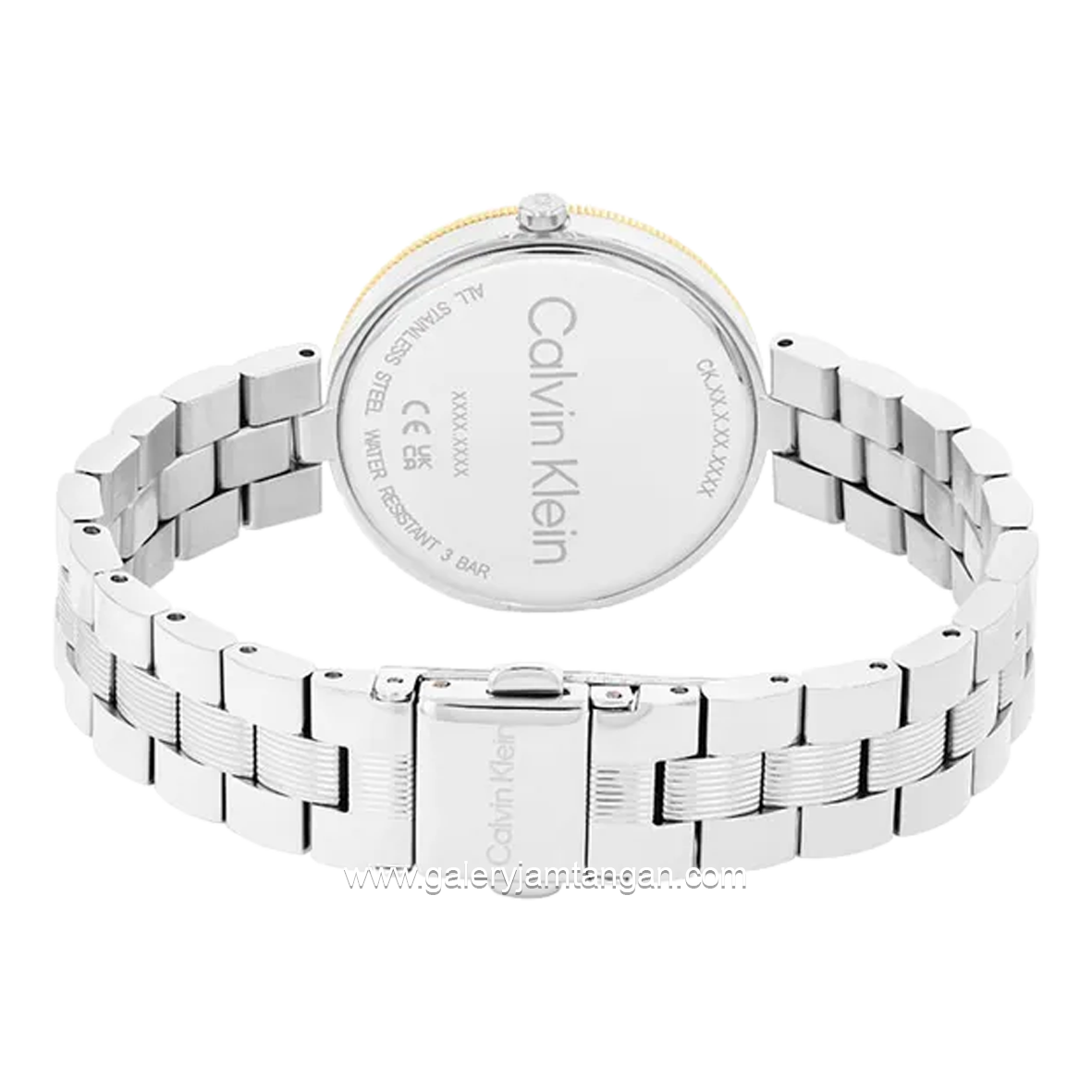 CALVIN KLEIN 25100012 Silver Gold Dial Black Stainless Steel
