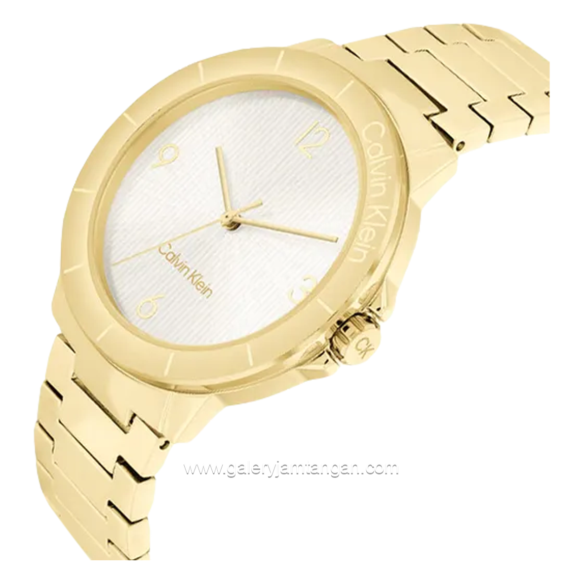 CALVIN KLEIN 25100023 Laddies Gold Dial White Stainless Steel