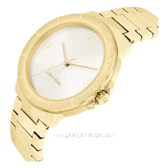 CALVIN KLEIN 25100023 Laddies Gold Dial White Stainless Steel