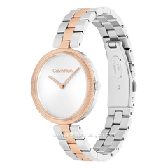 CALVIN KLEIN 25100040 Silver Rosegold Dial White Stainless Steel