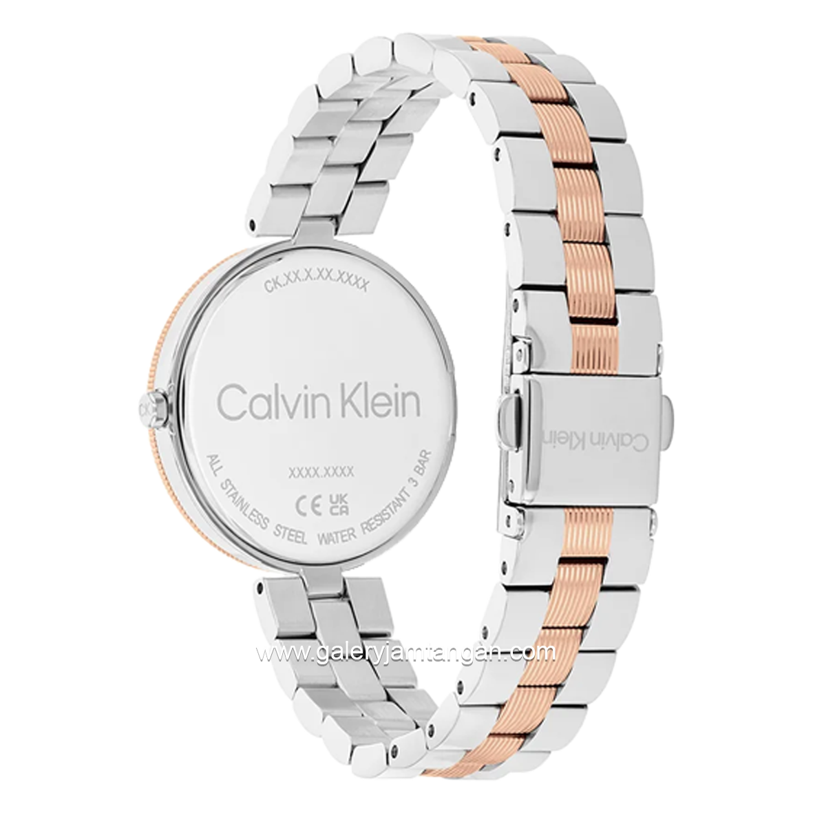 CALVIN KLEIN 25100040 Silver Rosegold Dial White Stainless Steel