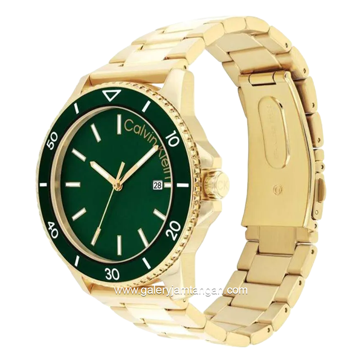CALVIN KLEIN 25200383 Gold Dial Green Stainless Steel