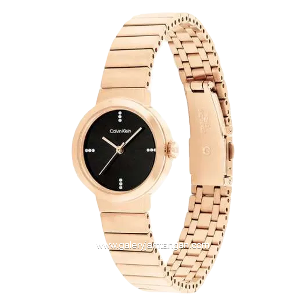 CALVIN KLEIN 25200417 Laddies Rosegold Dial Black Stainless Steel