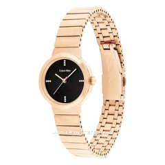 CALVIN KLEIN 25200417 Laddies Rosegold Dial Black Stainless Steel